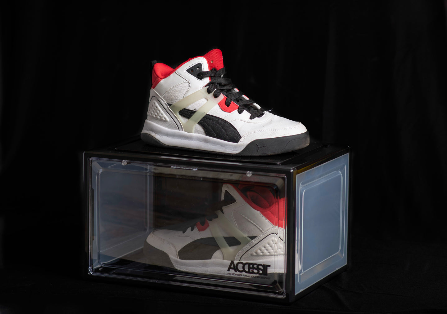 Heavy duty Sneaker box, sneaker crate, sneaker care accessories, shoe box, plastic shoe box,3 side view, sneaker crates,stackable sneaker box